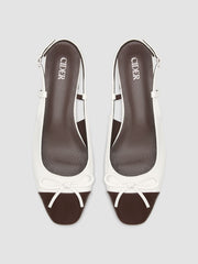 TWO-TONE BOW SLINGBACK MARY JANE FLATS