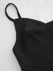 V-neck Twist Cami Top & Mid Rise Drawstring Straight Leg Trousers Set