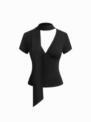 CDR Scarf V Neck Tee