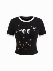 Cotton-blend Cider Icon Contrasting Binding Tee