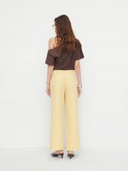 Mid Rise Knotted Wide Leg Trousers