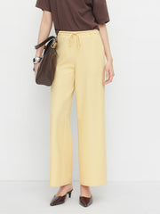 Mid Rise Knotted Wide Leg Trousers