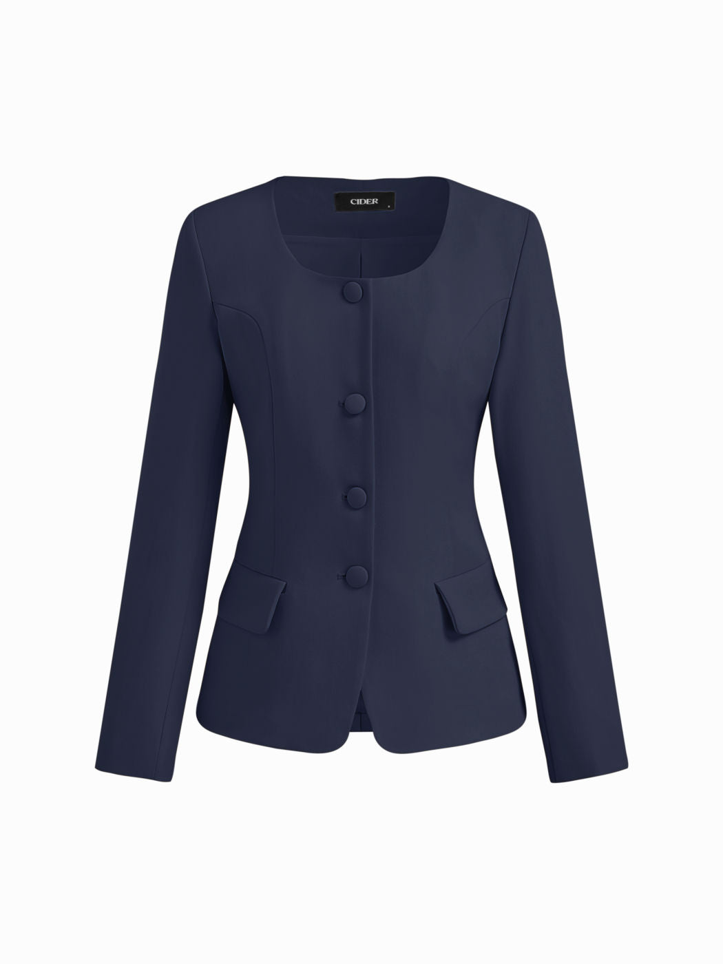U-neckline Split Blazer