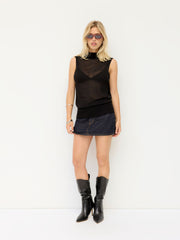 CDR Sheer Cowl Back Sweater