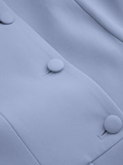 Round Neckline Button Up Split Blazer