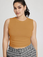 Sleeveless Ruched Crop Top Curve & Plus