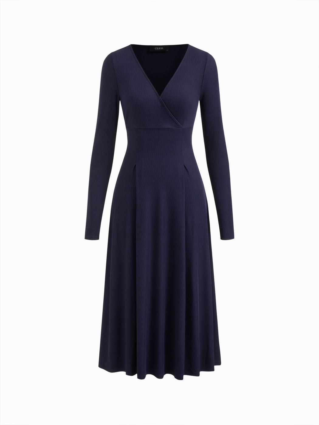 V-neck Long Sleeve Wrap Tie Back Maxi Dress