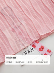 Two Piece Texture Stand Collar Flare Sleeve See-through Blouse & Cami Top