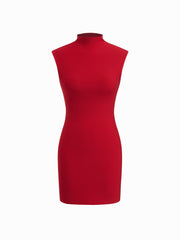 Stand Collar Mini Dress