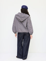 Cotton Hooded Tartan Long Sleeve Drawstring Oversized Jacket Curve & Plus