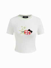 Cider Icon Star Appliques Short Sleeve Tee