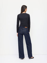 U-neckline Long Sleeve Tee