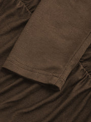 Asymmetrical Neckline Long Sleeve Ruched Tee