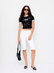 Cotton-blend Cider Icon Contrasting Binding Tee