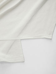 Stand Collar Ruched Asymmetrical Hem Long Sleeve Tee