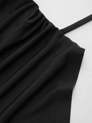 Boat Neck Long Sleeve Ruched Tie Side Asymmetrical Hem Top
