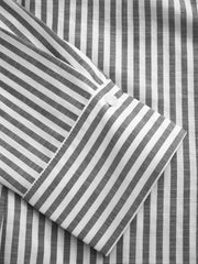 Cotton-blend Collar Stripe Knotted Shirt