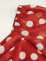 Chiffon Cowl Neck Polka Dot Pleated Long Sleeve Blouse With Scarf