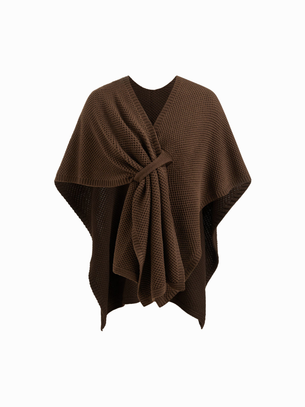 Knit V-neck Wrapped Oversized Shawl