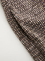 Stretchy Plaid Mid Rise Straight Leg Cropped Trousers