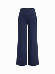 Built-in Bra Square Neck Lace Trim Cami Top & Mid Rise Straight Leg Trousers Loungewear Set
