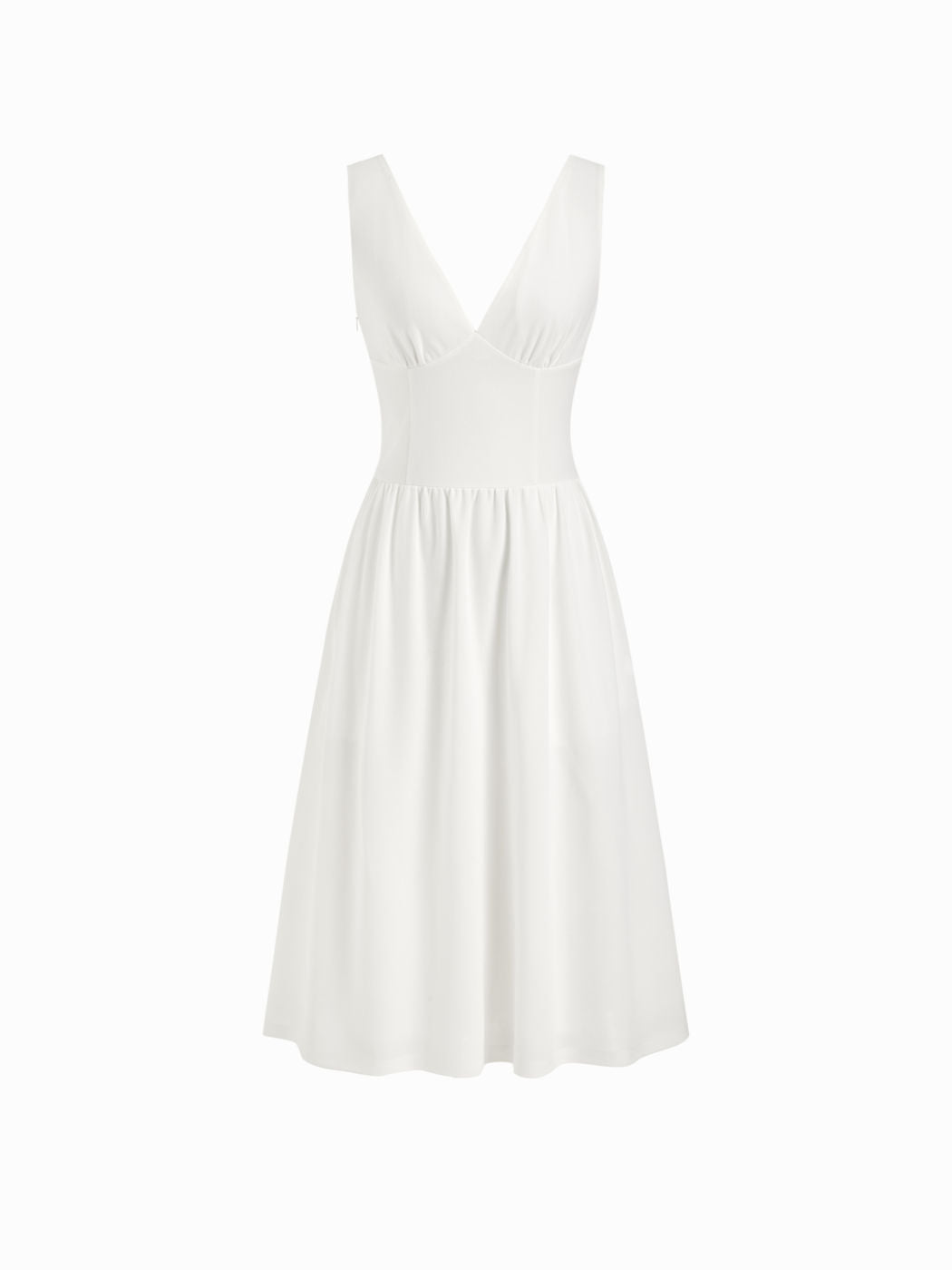 V-neck Solid Ruffle Hem Maxi Dress