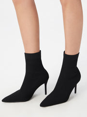 POINTED TOE KNITTED STILETTO ANKLE BOOTS