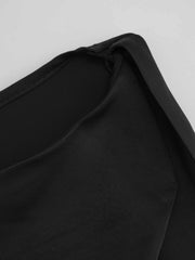 Satin Boat Neck Ruched Maxi Dress