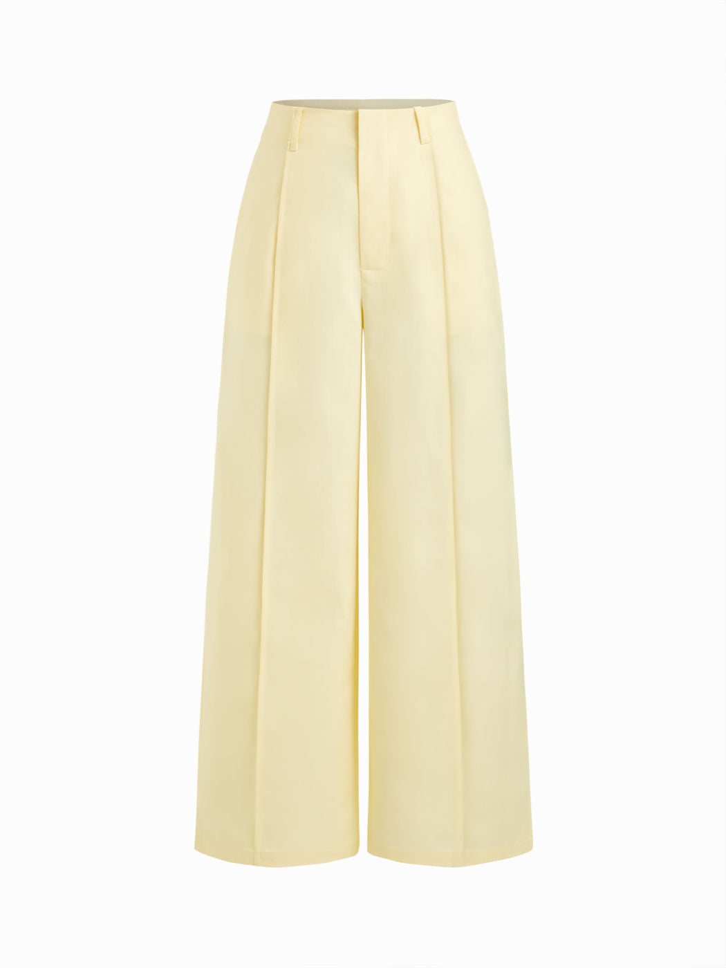 Linen High Rise Wide Leg Trousers