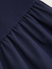 Jersey Square Neck Solid Patched Maxi Dress