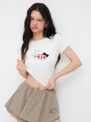 Cider Icon Star Appliques Short Sleeve Tee