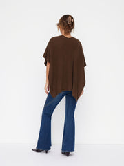 Knit V-neck Wrapped Oversized Shawl