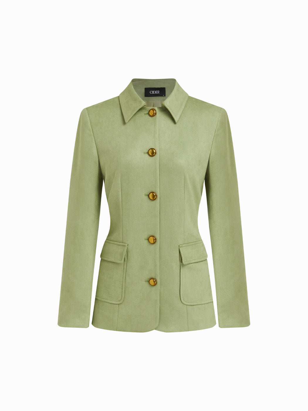 Suede Collar Button Up Pocket Jacket