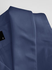 Satin Collar Solid Button Blazer Vest