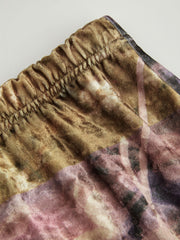 Velvet Mid Rise Floral Elastic Waist Maxi Mermaid Skirt