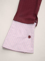 Two Tone Cotton Collar Striped Long Sleeve Bodysuit