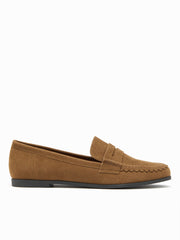 FAUX SUEDE ROUND TOE LOAFERS