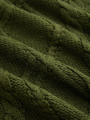 Cable Knit Lace Up Knotted Oversized Sweater Curve & Plus