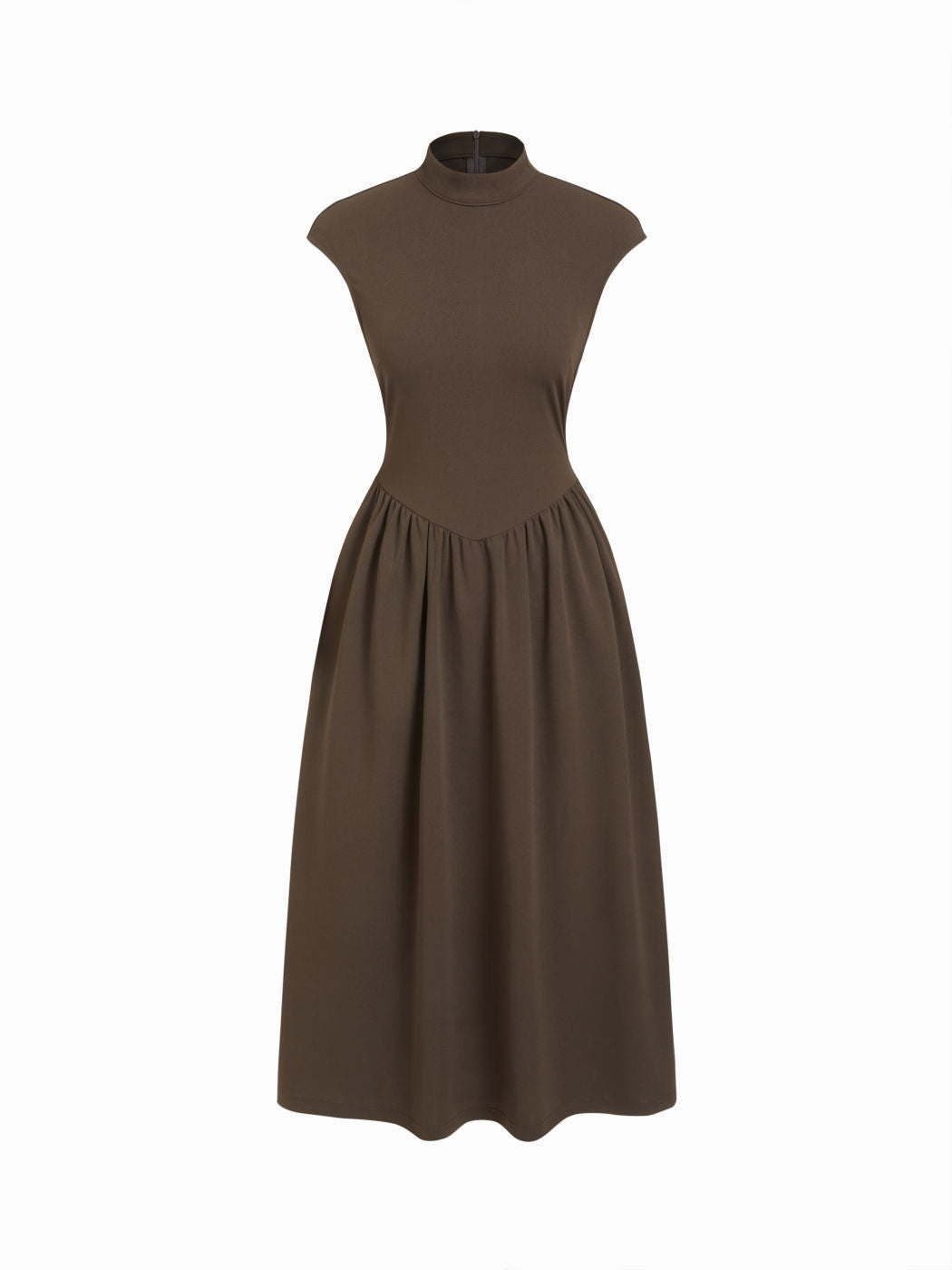 Jersey High Neck Tie Back Midi Dress