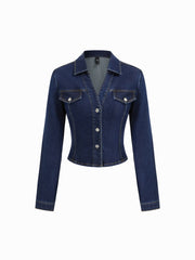 Denim Metal Detail Blouse