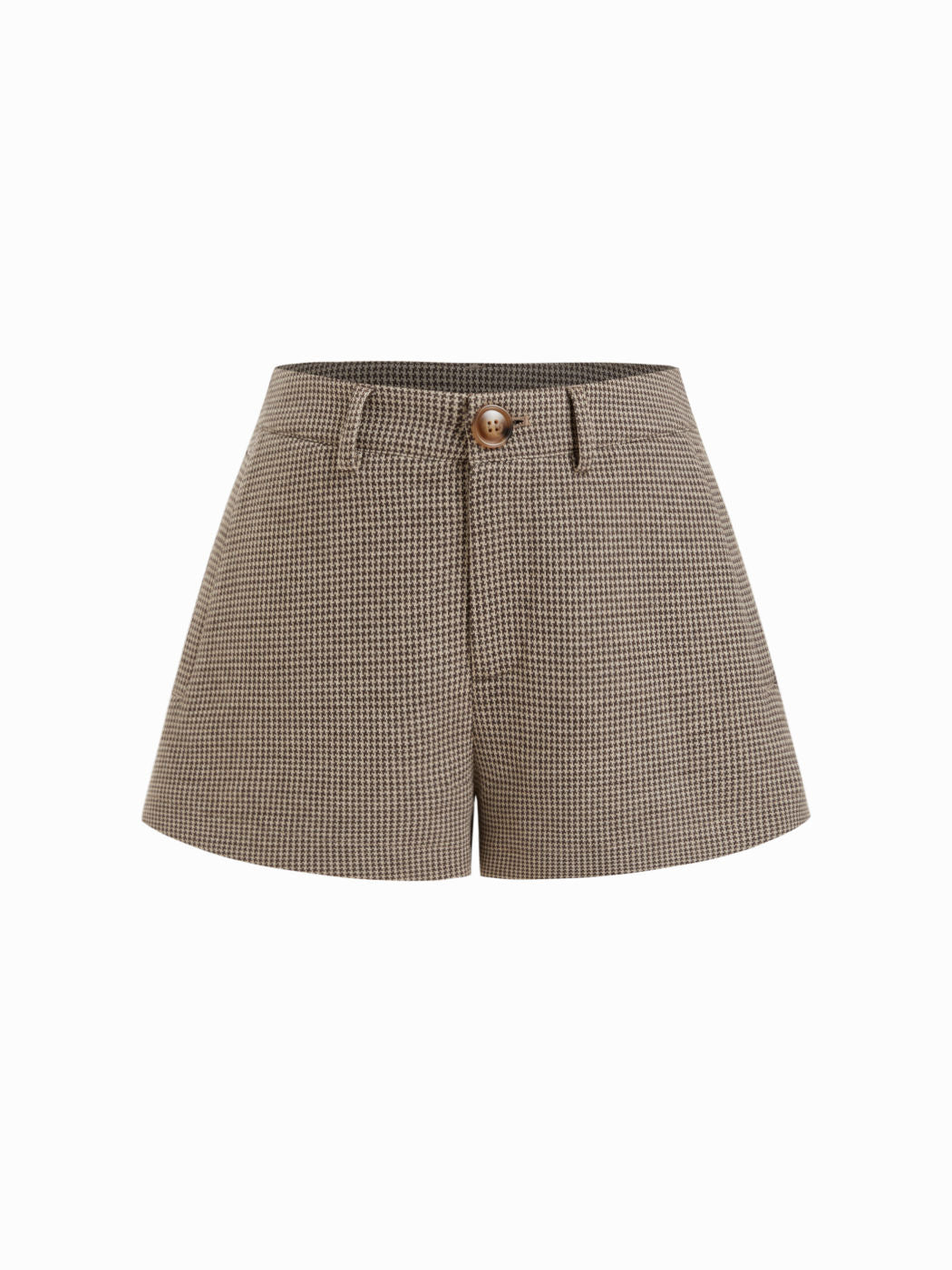 Jacquard Houndstooth Button Low Rise Shorts