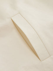 Cotton-blend Collar Double Breasted Short Puff Sleeve Oversized Blouse