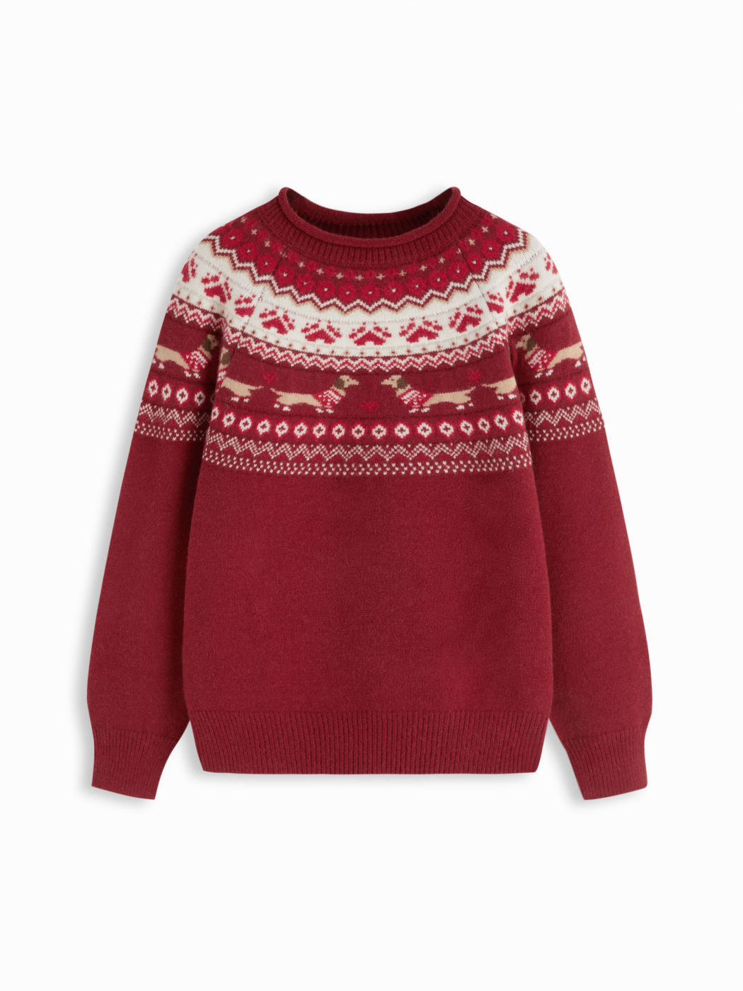 Dachshund Detail Round Neckline Oversized Sweater