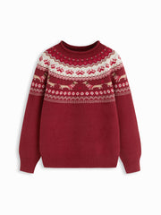 Dachshund Detail Round Neckline Oversized Sweater
