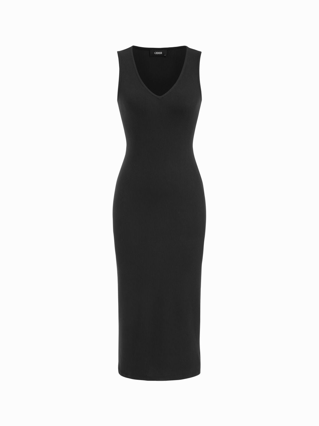 V-neck Solid Straight Maxi Dress
