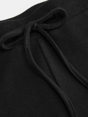 Thermal Cotton-blend Mid Rise Drawstring Flared Trousers
