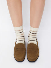 FAUX SUEDE ROUND TOE LOAFERS