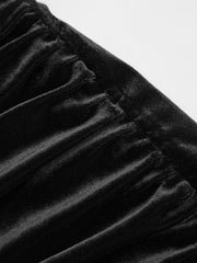 Velvet U-neckline Rhinestone Draped Ruched Corset Mini Dress