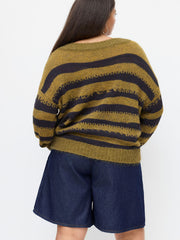 Denim Mid Rise Pleated Bermuda Jorts With Belt Curve & Plus
