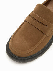 FAUX SUEDE  PLATFORM LOAFERS